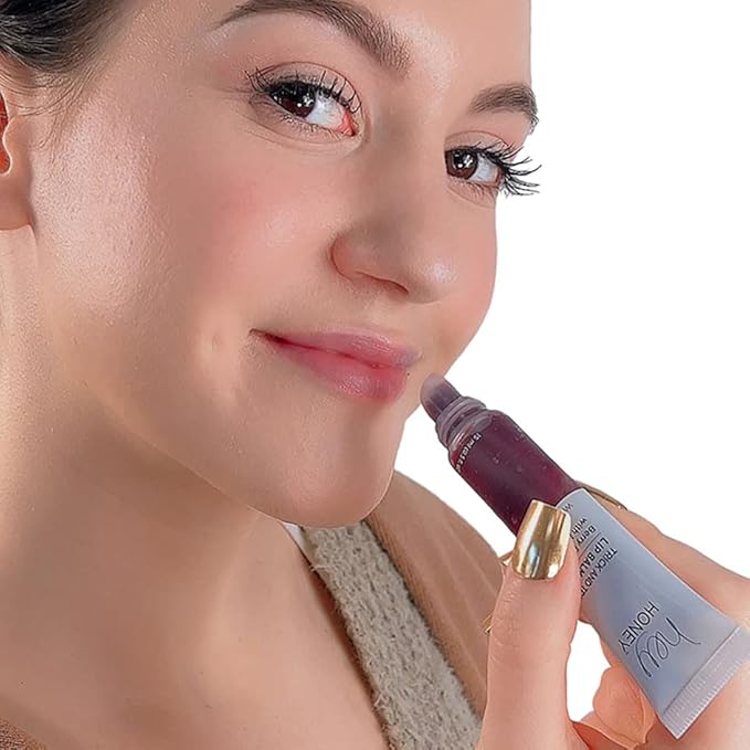 Hey Honey Skincare Trick and Treat Honey Berry Plumping Lip Balm | 2 In 1 Natural Tint with Hydrating & Moisturizing Properties | Targeting Your Lips Area Wrinkles | 0.5 oz (Honey Berry)