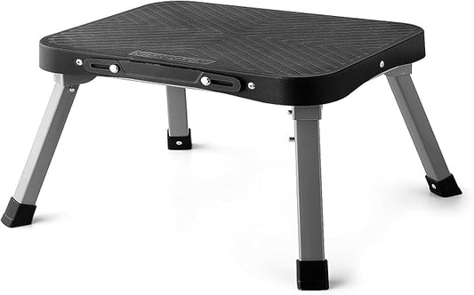 9" Folding Step Stool, Non-Slip 16x12 Large Platform, Portable Compact Sturdy 1-Step Stools for Kids Adults Seniors at Indoor Outdoor - Durable & Safe (9 inch, Black)