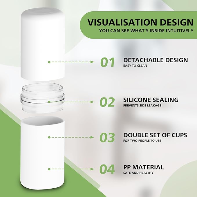 Baluca Travel Toothbrush Case, Portable Tooth Brush Holder and Toothpaste Cover Container with Mouthwash Cup, Compact Oral Clean Tools Organizer for Traveling/Camping/School/Home (White, Extra Large)