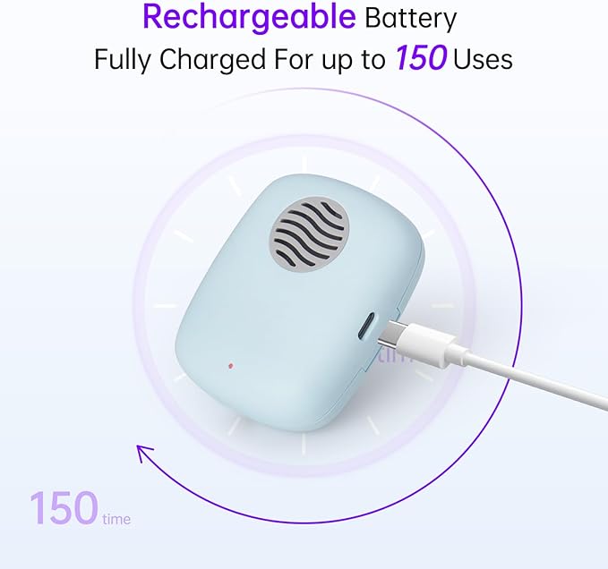 Toothbrush Holder, Toothbrush Cleaner Case, Portable USB Charging Toothbrush Cover with U V-C Light, Travel Toothbrush Holder (Blue-Fan)