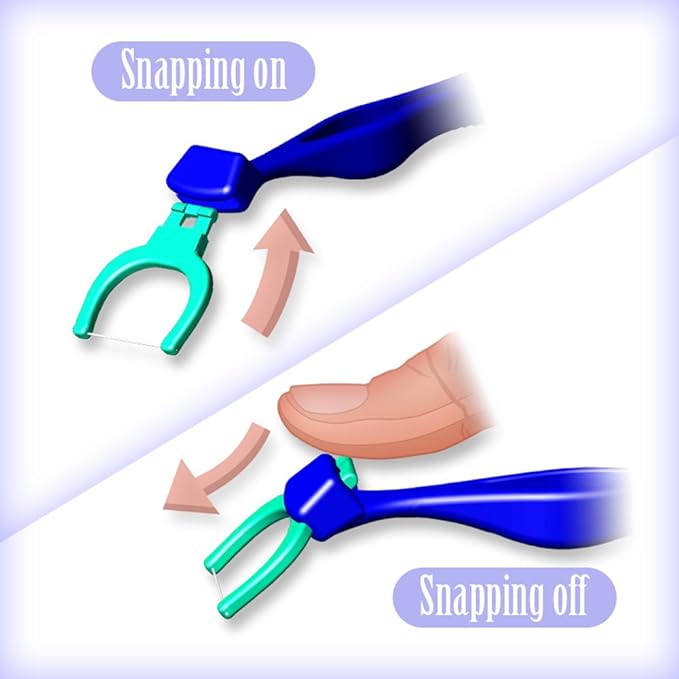 T.Smile NoFuss Dental Flosser Kit, 5-inch Long Handle & Refill Heads, Extra-Strength Floss for Comfortable Clean, Fluoride Free, (2 Handles + 200 Extra-Strength Floss Refills)