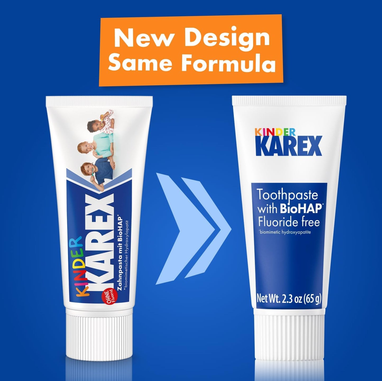 Kinder Karex Hydroxyapatite Kids Toddler Toothpaste 2.3 Ounce (Pack of 6), Fluoride Free