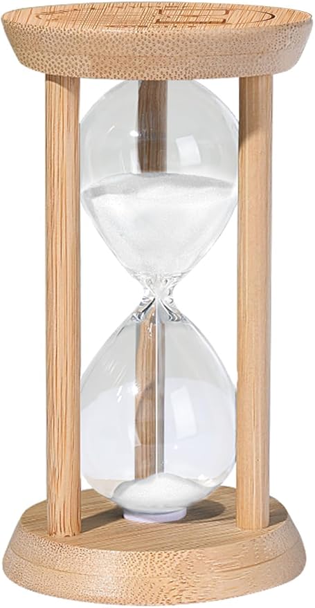 10 Minute Hourglass, Wood Sand Timer, Mini Sand Watch 10 Min,Unbreakable Sandglass, Teachers Classroom Time, Toothbrush Timer, White