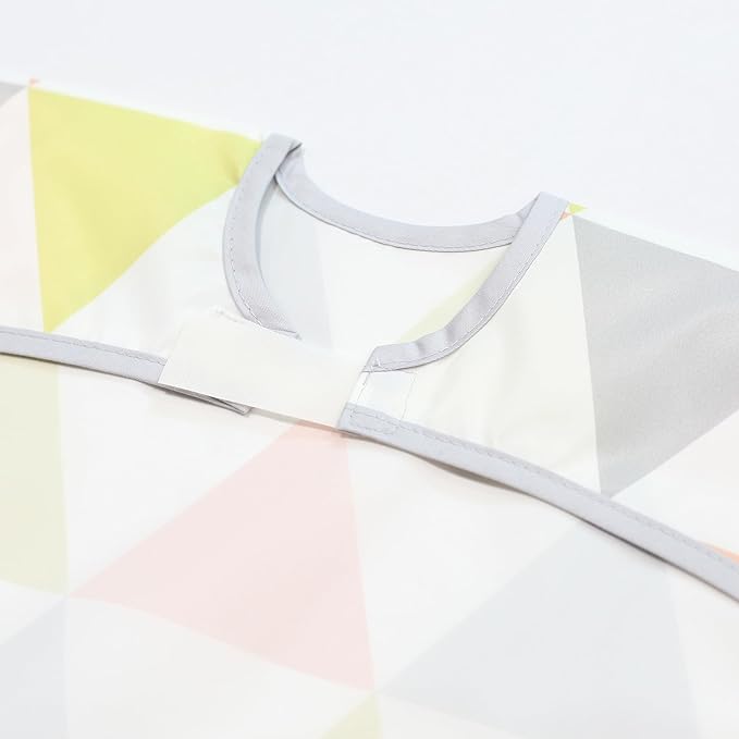 Short Sleeve Waterproof Bib for Toddlers – Easy Clean Feeding Apron for Mealtime, Daycare, Self-Feeding, Lightweight