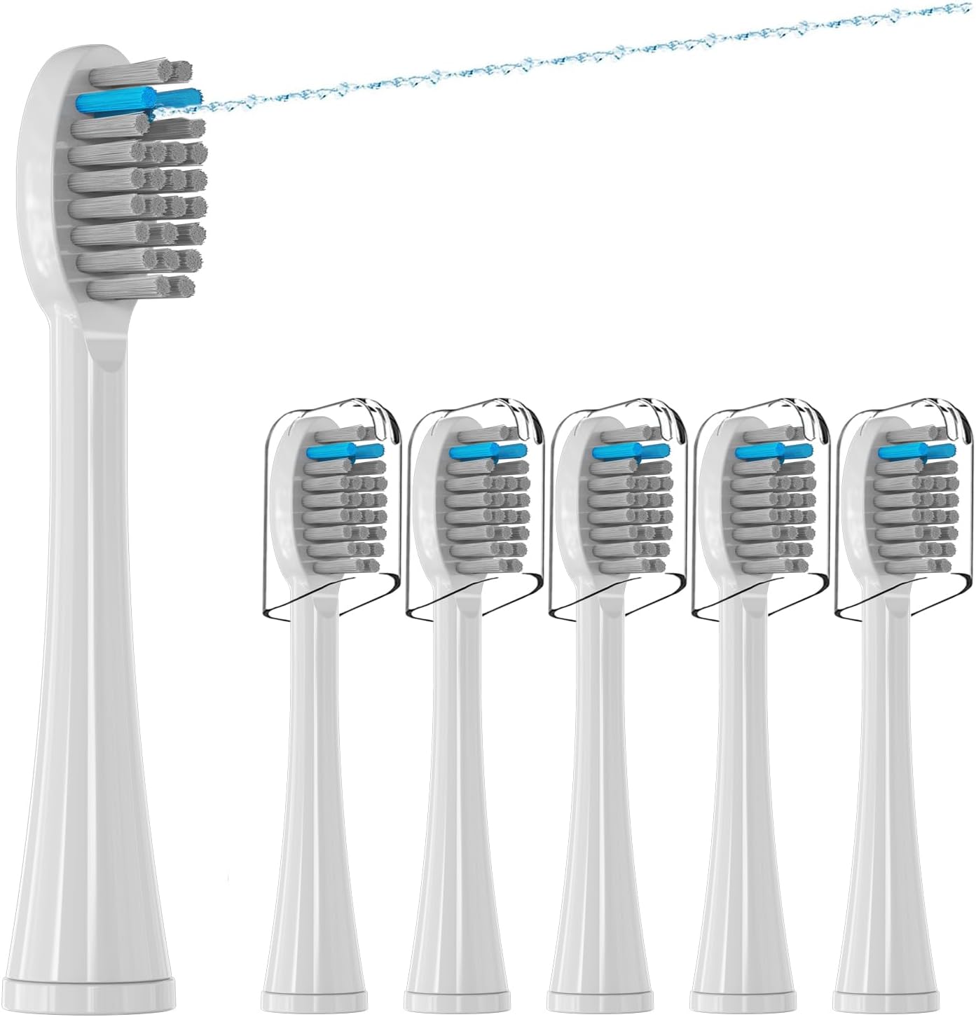 Replacement Flossing Toothbrush Heads(6-pc) Fit for Waterpik Sonic Fusion 2.0 SF-01, SF-02, SF03 & SF-04 Tooth Brush Refill Pisonicleara