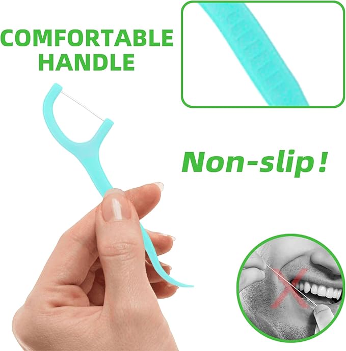 300PCS Dental Floss Travel Floss Professional Toothpicks Sticks Dental Floss Picks Flossers with Travel Case Superfine Floss Picks Dental Picks for Teeth Cleaning