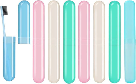 AIAG 8 Pack Toothbrush Cases Travel Toothbrush Holder Portable Toothbrush Container Case Plastic Toothbrush Carrier Cover Case for Traveling, Bathroom, School, Home, Camping