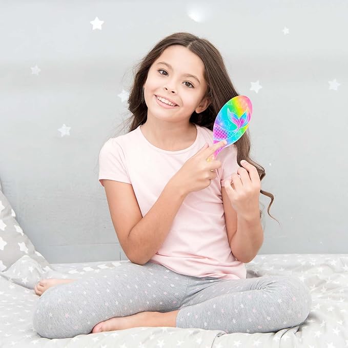 Kids Hair Brush Girls, Toddler Wet Dry Detangling Hair Brush for Curly Thick Hair Pain-Free Comb Girls Kids Women Unicorn Mermaid