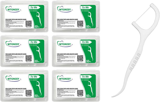 Dental Floss Picks Unflavored Floss Picks,300 Count Travel Tooth Picks Flossers,Floss Sticks for Teeth,car,Work Office,Family, Hotel, Restaurant use Portable Floss Dispenser