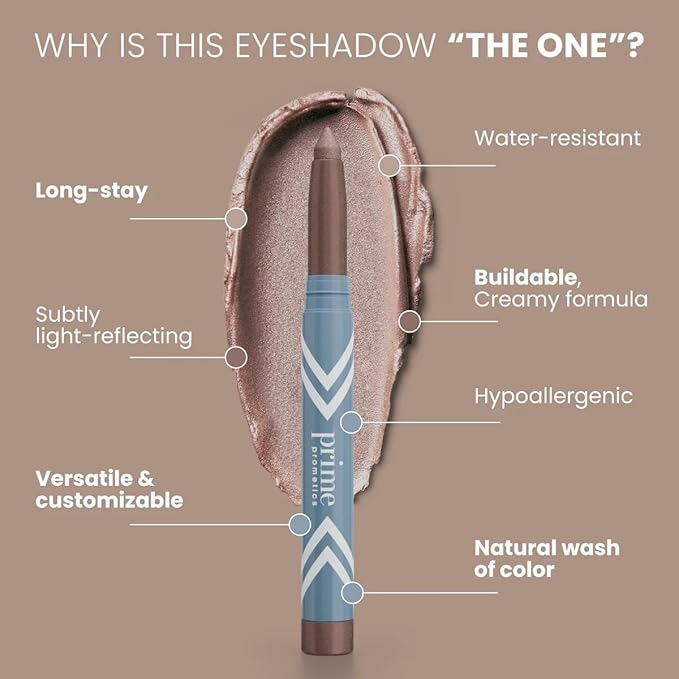 PRIME PROMETICS PrimeEyes Eye Brightener for Mature Women – Creamy Eye Shadow Sticks – Easy Application, Quick Eye Lift Effect – Hypoallergenic, Long Wear, Water-Resistant (Afterglow)