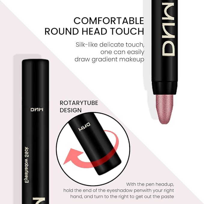 evpct 8Pcs Cream Eye Shadow Brightener Sticks Set for Eyes, Sand Orchid Rose Desert Ginger Caramel Midnight blue Blue Glitter Shimmer Matte Liquid Pencil Eye shadow Applicator Stick Palette Makeup 04