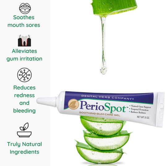 Dental Herb Company - PerioSpot Mouth Sore and Gum Care Gel - Soothes and relieves discomfort from Canker sores and Gum Irritation (.5 oz.)