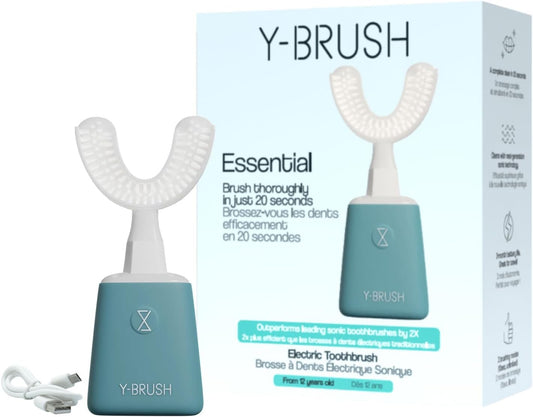 Y-Brush New 2025 Essential - Sonic Electric Toothbrush - 3 Months Battery Life with USB-C - 2 Brushing Modes - Clinically Proven - Adult