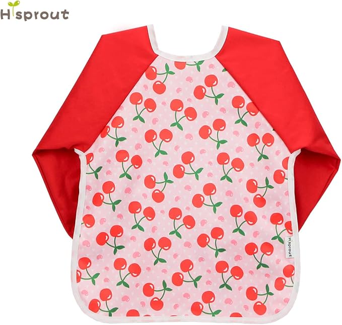 Infant Toddler Baby Waterproof Sleeved Bib, Bib with Sleeves&Pocket, 6-24 Months