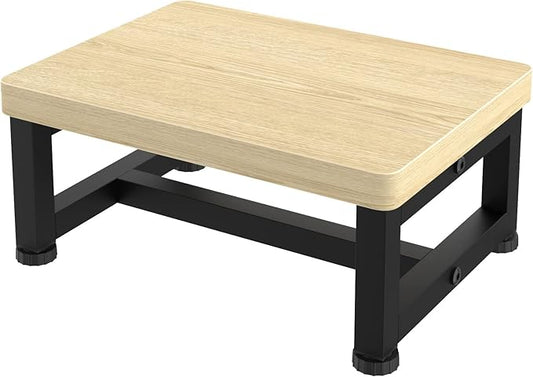 Step Stools for Adults Kids with Non-Slip Rubber Feet, Heavy Duty Wooden Stepping Stools with 500-LBS Capacity for Bedroom Kitchen Bathroom, Sturdy Bed Steps for High Beds, Easy to Assemble, Maple