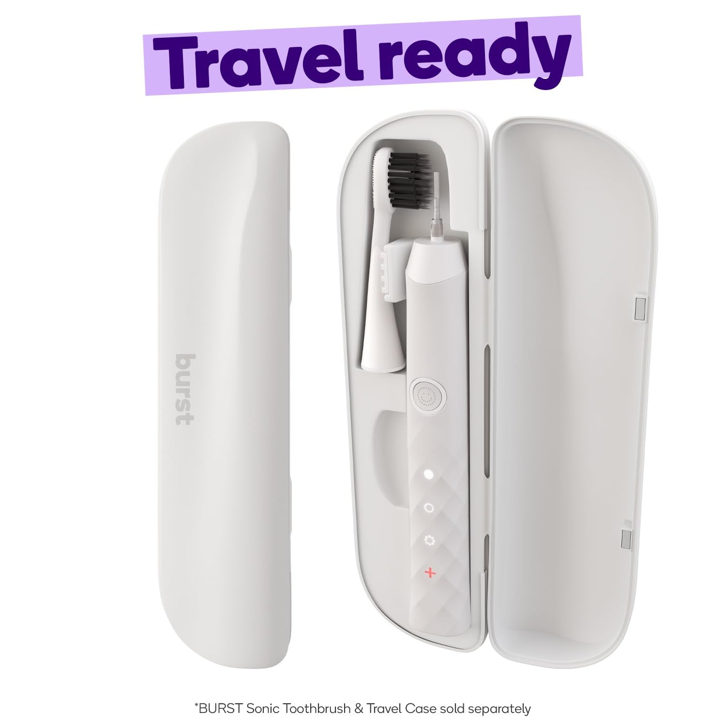 Burst Original Sonic Toothbrush Travel Case, White (case only)