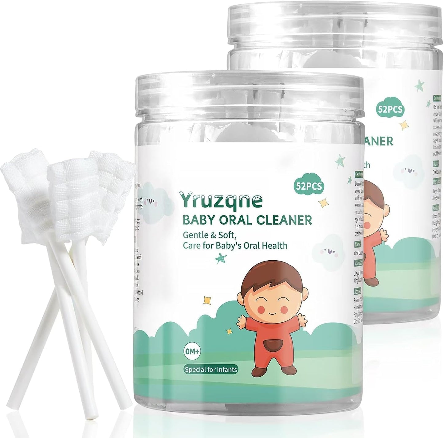 104Pcs Baby Tongue Cleaner, Disposable Baby Toothbrush Oral Cleaner, Infant Gum and Tooth Cleaning Stick for Newborns, Toddler Mouth Cleaner