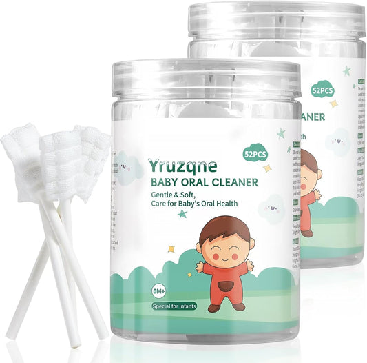 104Pcs Baby Tongue Cleaner, Disposable Baby Toothbrush Oral Cleaner, Infant Gum and Tooth Cleaning Stick for Newborns, Toddler Mouth Cleaner
