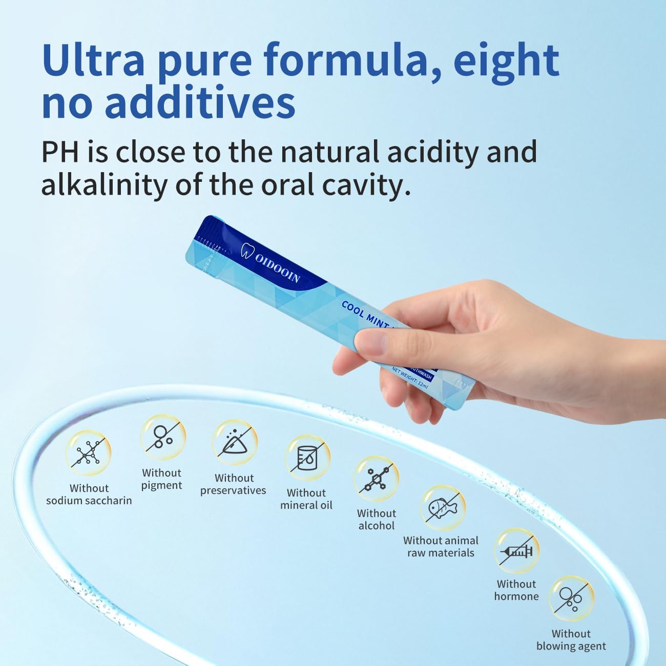 Travel Size Mouthwash, Alcohol-Free and Fluoride-Free, Probiotics for Fresh Breath and Dry Mouth Relief, Freshens Breath for 12 Hours – 40 Strips, 0.41Fluid Ounces Each