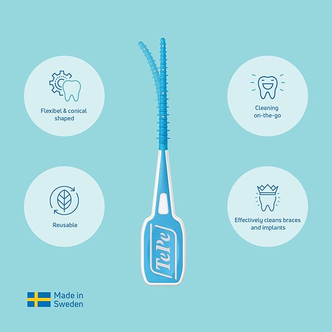 TEPE Dental Floss Picks, Tooth Picks Flossers, Floss Sticks, EasyPicks M/L, Blue, 36 Pk