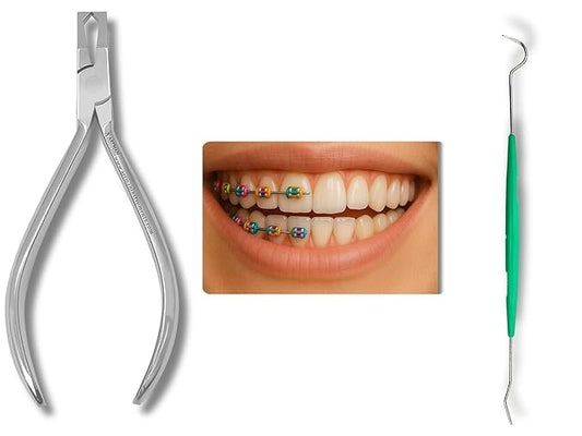 ARTMAN INSTRUMENTS Orthodontic Braces Removal Tool Kit Bracket Removing Pliers & Ligature Ties Remover Scraper Tarter Tool Easy Braces Removing Tool