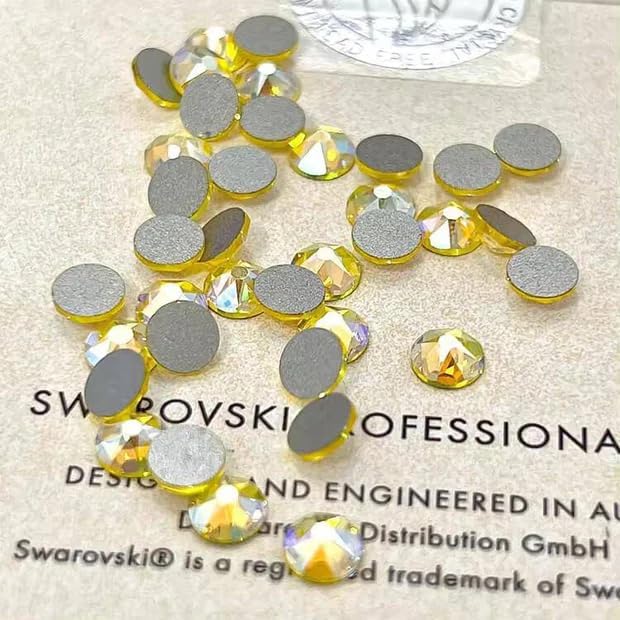LaserGlow Premium Tooth Gems – 20 Count 2.2mm Sunshine Yellow Crystal Dental Jewelry – Shiny Tooth Crystals with Brilliant Reflection, Easy Application & Long-Lasting Hold