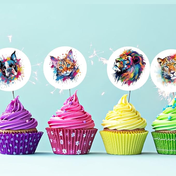 600 Pcs Watercolor Animals Stickers for Kids Teachers 1.5 Inch 16 Styles Round Watercolor Animals Stickers for Kids Birthday Party School Reward Giveaways