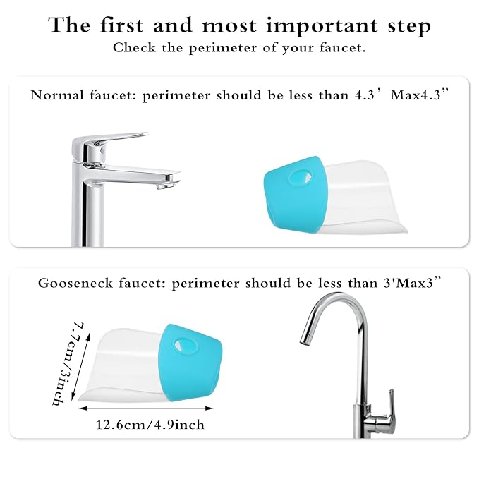 Bathtub Extender 2 Pack Silicone Faucet Extender for Kids Kitchen Sink Bathtub Spout Baby Bathroom Faucet Extenders for Kids Hand Washing Faucets Extenders Fit for Most Faucets