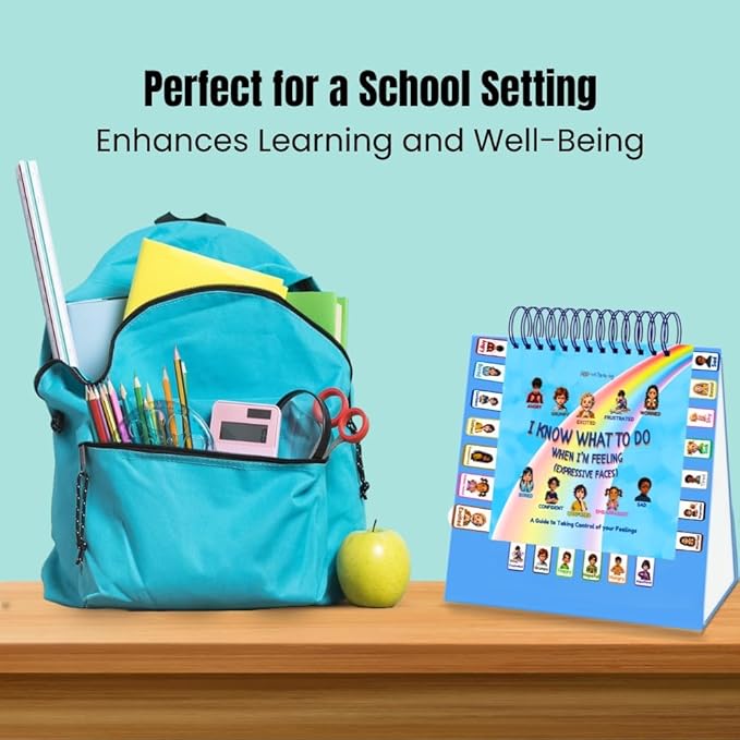 Thought-Spot Expressive Faces Flipbook | Emotions Wheel & Feelings Chart | Emotional Regulation Tool for Home, Class, Calm Down Corner | Helps Kids Learn Coping Skills | Autism Must-Have
