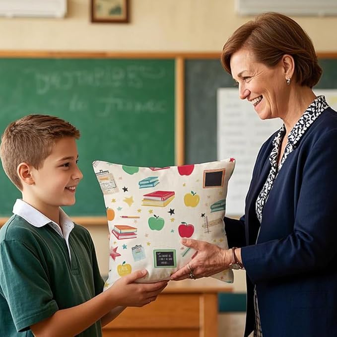 Cirzone Teacher Gifts for Women -18x18Inch Throw Pillow Cover Best Teacher Gifts with Gift Box Perfect Birthday Teachers' Day Gifts for Home Sofa Decor