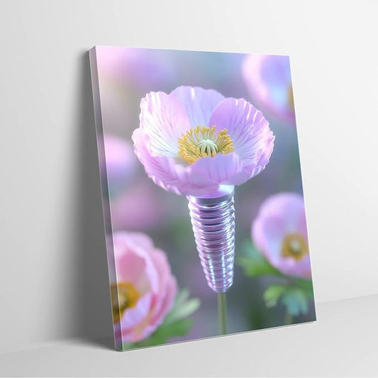 SchindlerBang Botanical Teeth Anatomy Art,Floral Tooth Watercolor,Elegant Decor for Periodontist Offices,Dental Libraries,and Educational Spaces 8x12inch Ready to Hang