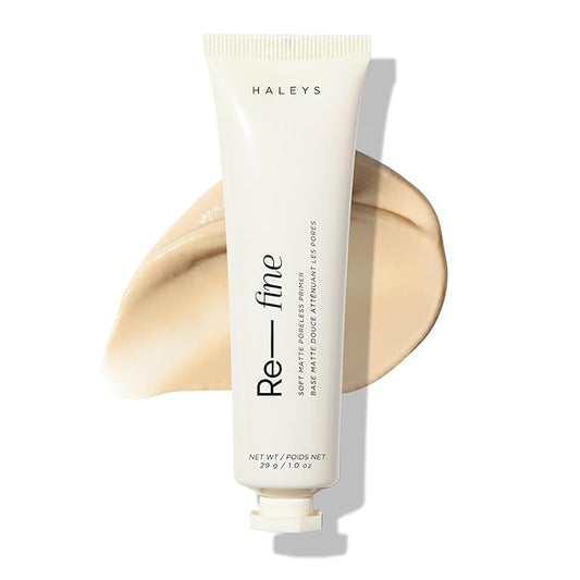 HALEYS Re-fine Soft Matte Poreless Face Primer - Mattifying Primer for Oily Skin, Pore Blurring Primer with Vitamin C & E, Pore Minimizer for Face, Long-Lasting Foundation Primer Base Makeup