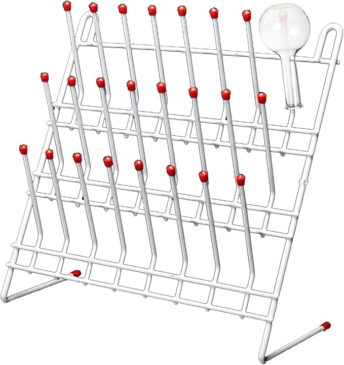 Lab Drying Rack 55 Pegs Lab Glassware Rack Steel Wire Glassware Drying Rack Free-Standing Tube Drying Draining Rack for School Laboratory Utensils (24 pegs)