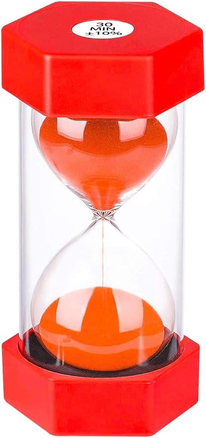 SuLiao Hourglass Timer: Plastic Sand Clock 30 Minute, Large Red Sand Watch 30 Min, Hour Glass Color Sandglass Timer for Kids, Games, Classroom, Kitchen, Decoration