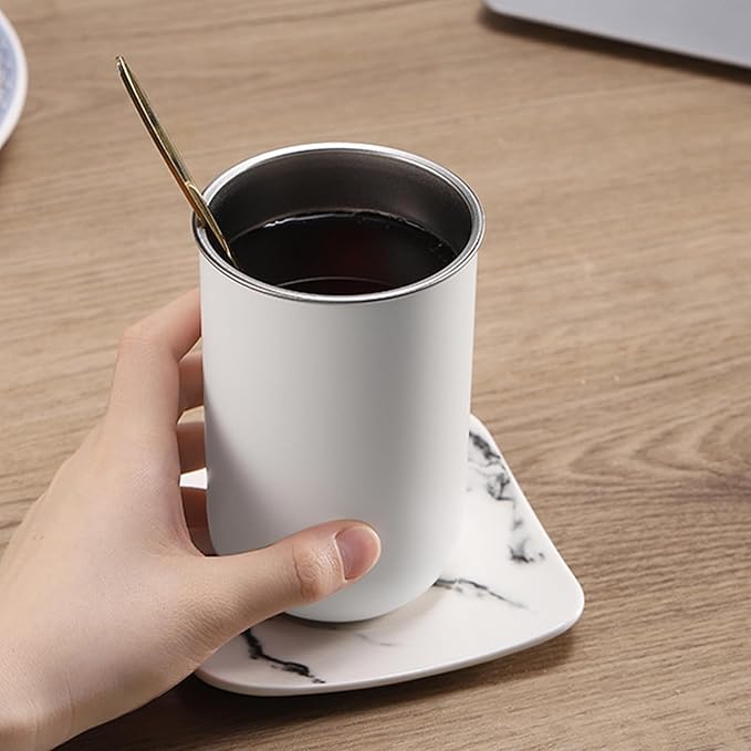 3 PCS Toothbrush Cups 350ml Stainless Steel Bathroom Tumbler Mouthwash Cups Reusable Toothbrush Toothpaste Holder Bathroom Counter Organizer