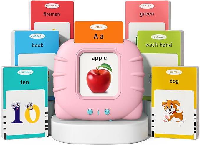 Kidzdo Learning Toys for Toddler - 254 Sight Words Talking Flash Cards with Music, ABC 123, etc, Pocket Speech Therapy Toys, Educational Teaching Gifts for Ages 3 4 5 Years Old Girls