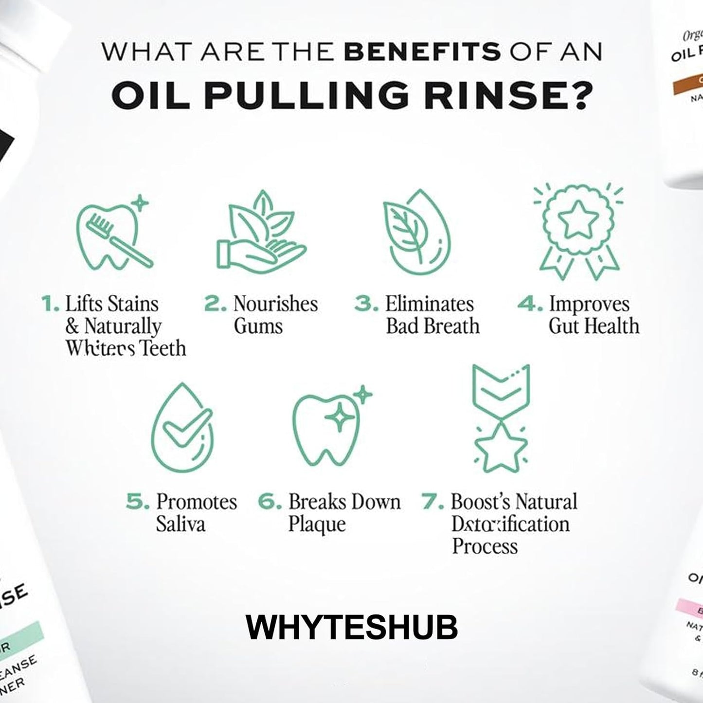 Spearmint Oil Pulling Rinse, Organic Cold-Pressed Coconut Oil for Teeth Mouthwash, Helps Maintain Gum Health & Freshens Breath - 8 fl oz