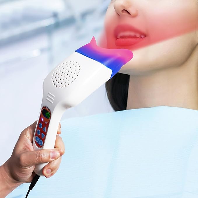Handheld Teeth Whitening Light,30W 3-Color Adujstable Teeth Whitening Machine, LED Portable Teeth Bleaching Machine for Clinics, Hospitals, Beauty Salons