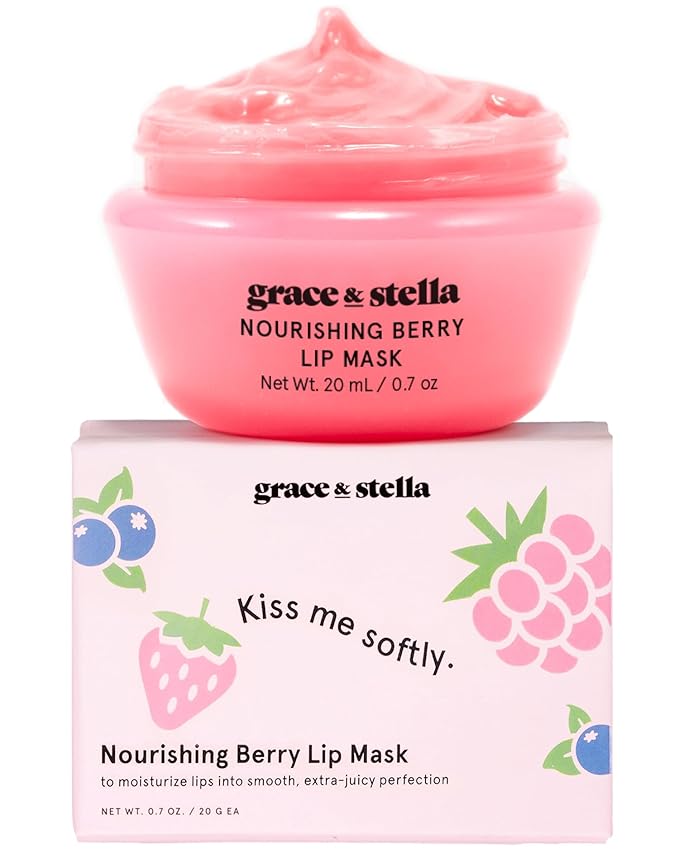 grace & stella Eye Mask Pink 24 Pairs + Lip Mask Bundle