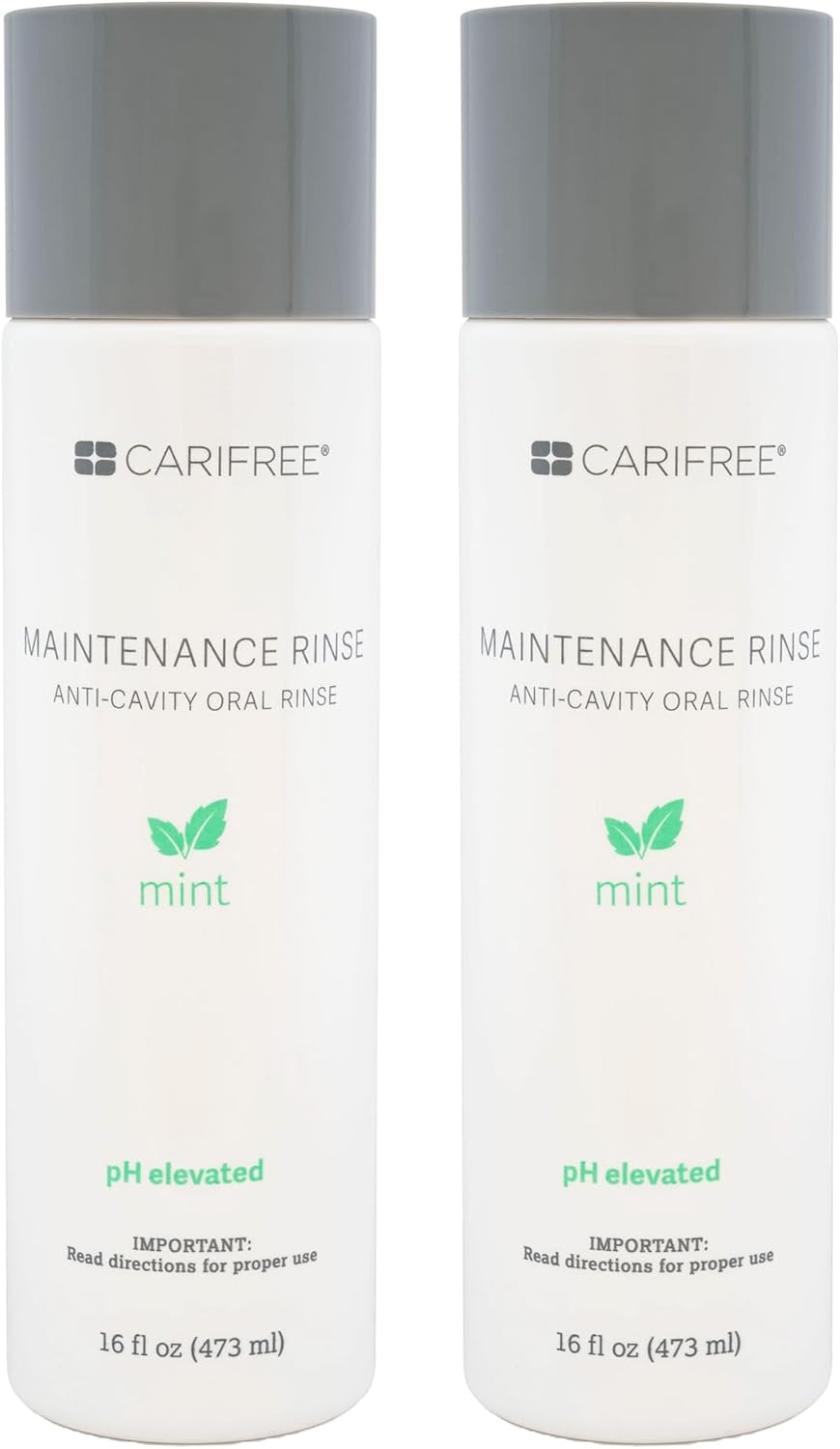 CariFree Maintenance Rinse, Mint Flavored, Anti-Cavity Fluoride Mouthwash, Dentist Recommended, Prevents Oral Decay, Freshens Breath, Alcohol-Free, Neutralizes pH, (16 Fl Oz (Pack of 2), Mint)