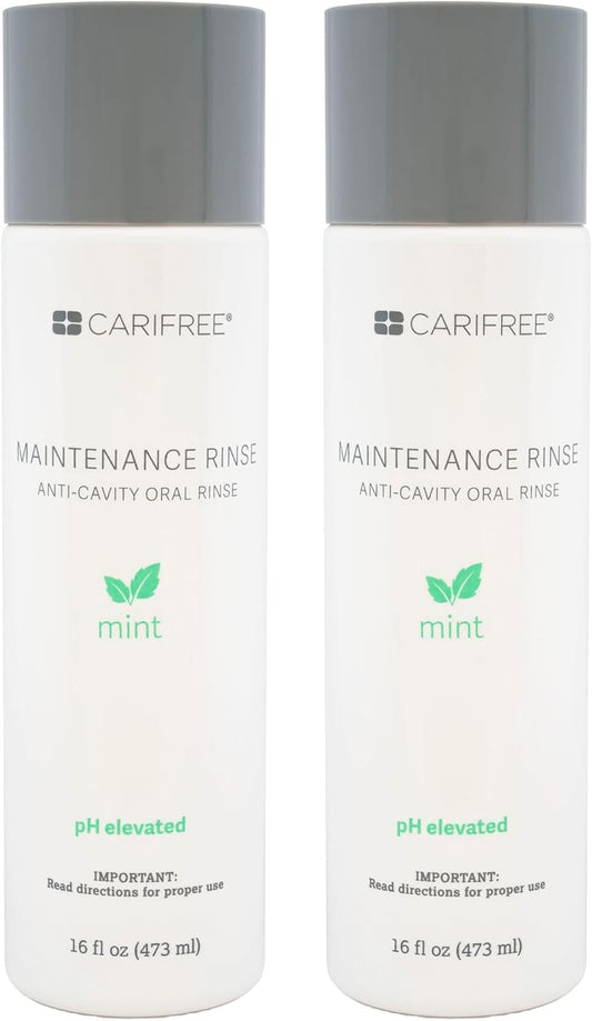 CariFree Maintenance Rinse, Mint Flavored, Anti-Cavity Fluoride Mouthwash, Dentist Recommended, Prevents Oral Decay, Freshens Breath, Alcohol-Free, Neutralizes pH, (16 Fl Oz (Pack of 2), Mint)