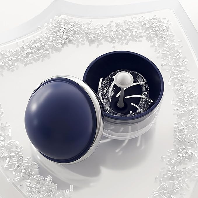 AARAINBOW Retainer Cleaner, Clear Denture Case, Large Denture Bath Box with Strainer Basket, Retainer Storage Soak Container for Travel, Mouth Guard Cleaning Case Braces Holder Cup (Blue)