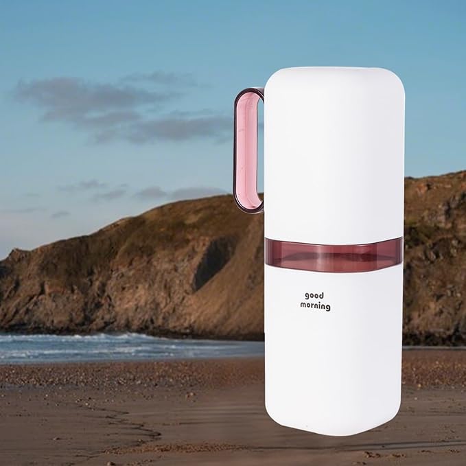 Toothbrush Travel Case,Toothbrush Holder and Rinse Cup with Handle Travel Toothbrush Cup,Multifunctional Toothbrush Cover,Large Capacit Travel Toothbrush Holder with Mouthwash Cup Purple