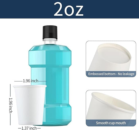 Brandon-super [100 Count - 2 oz] Small Paper Cups, Mouthwash Cups Bathroom Cups Mini Cups Small Disposable Cups