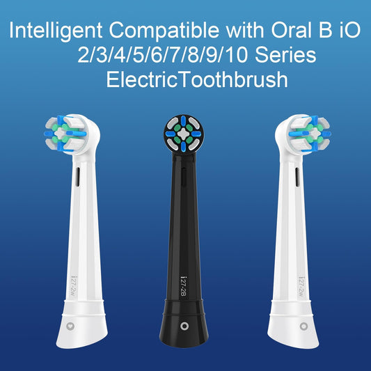 IO Replacement Heads Compatible with Oral b IO 2/3/4/5/6/7/8/9/10 Series Electric Toothbrush, Brush Heads Refills Compatible with Oral B IO for Teeth Clean (6 Black/White)