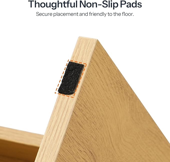 HOOBRO Step Stool for Kids, Two Step Toddler's Stool, Kids Potty Training Stool with Handles, Non-Slip Pads for Safety, Easy to Move, for Sink, Bathroom, Bedroom, Natural NL01JD01