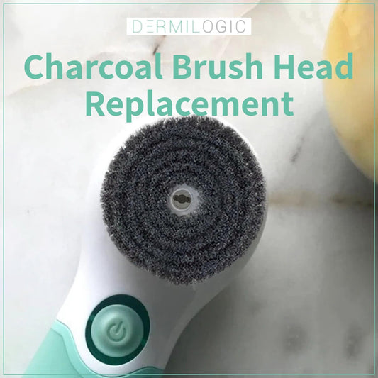 Activated Charcoal Facial Brush Head Replacement, Soft Spinning Bristles for Gentle Cleansing, Compatible with Most Facial Cleansing Devices, Smooth, Radiant Skin Care Accessory