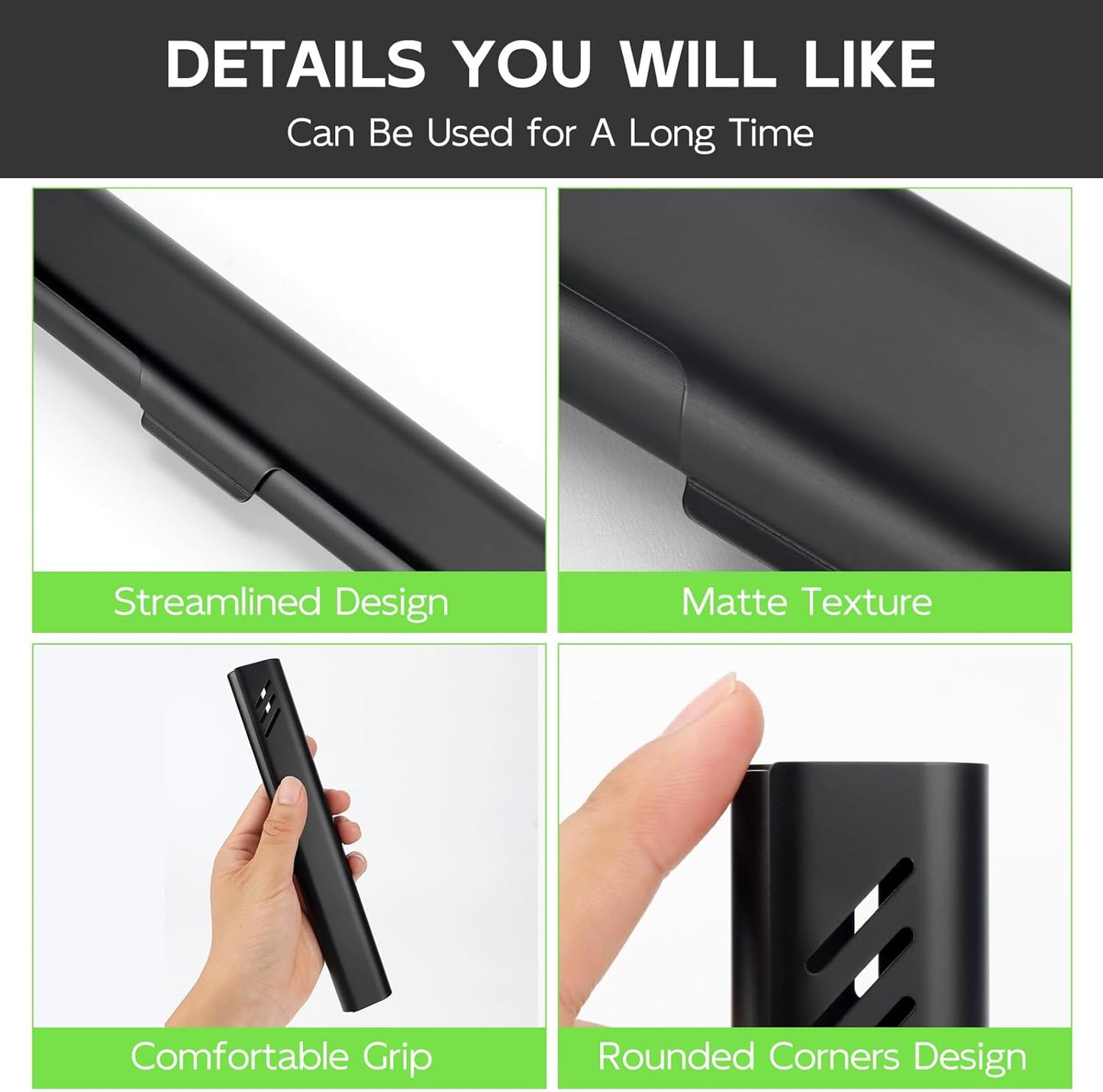 Travel Toothbrush Case, 2Pack Portable Toothbrush Holders, Durable Aluminum Toothbrush Storage Box, Small Breathable Manual Toothbrush Container for Traveling, Camping, Business Trip - Black