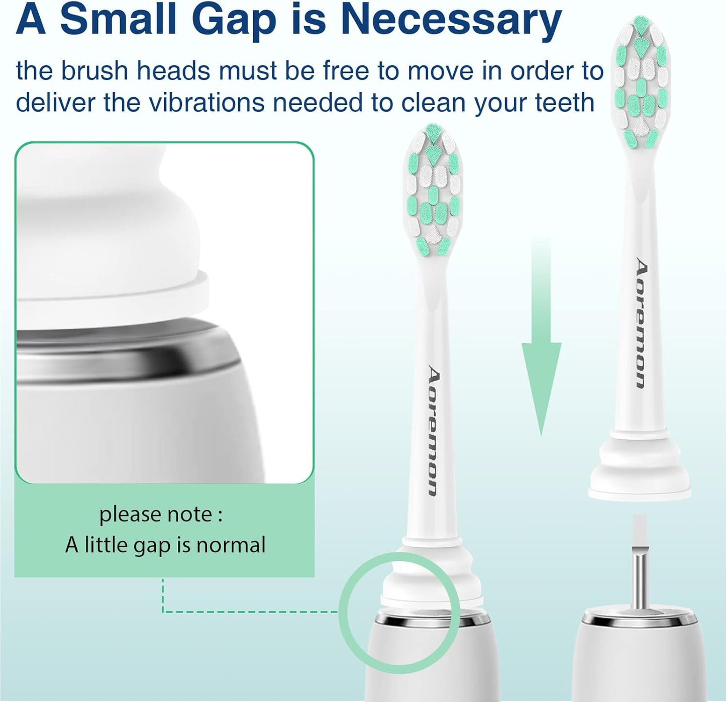 Aoremon Replacement Heads for Philips Sonicare c2 c1 Brush Head Compatible with Phillips Sonicare and More Click-on Electric Toothbrush, 10 Pack