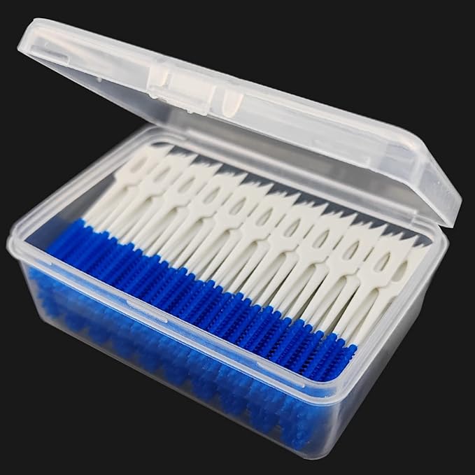 GXXMEI 250PCS Braces Dental Brush Flosser for Cleaner Interdental Brush Toothpick Dental Tooth Flossing Head Oral Dental Hygiene Toothpick Cleaners Cleaning Tool